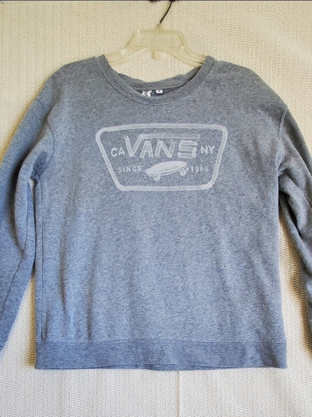 Vans Sweatshirt Mens Medium Gray Crewneck Classic Logo Pullover Skate